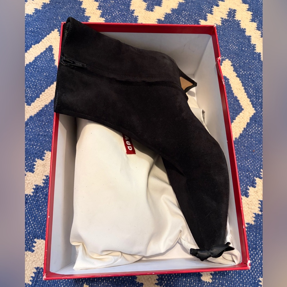 Staud Black Suede Wally Ankle Booties